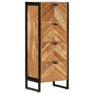 Шкаф за баня 40x30x100 см масивно акациево дърво и желязо