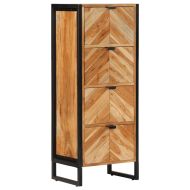 Шкаф за баня 40x30x100 см масивно акациево дърво и желязо