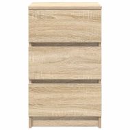 Нощни шкафчета с 3 чекмеджета, 2 бр, дъб сонома, 39x35x65 см