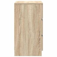 Нощни шкафчета с 3 чекмеджета, 2 бр, дъб сонома, 39x35x65 см