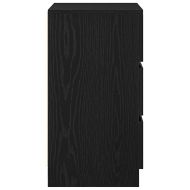 Нощни шкафчета с 3 чекмеджета, 2 бр, черни, 39x35x65 см