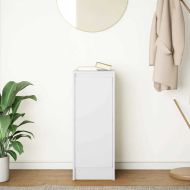 Сайдборд, бял, 29,5x34x76 см, инженерно дърво