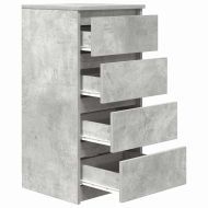 Сайдборд, бетонно сив, 37,5x35x76 см, инженерно дърво