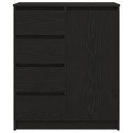 Бюфет с чекмеджета, черен дъб, 71x35x84 см, инженерно дърво