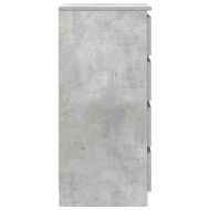 Бюфет с чекмеджета, бетонно сив, 37,5x35x99 см, инженерно дърво