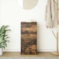 Сайдборд, опушен дъб, 37,5x35x76 см, инженерно дърво