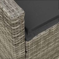 Градински диван с възглавници 5-местен сив полиратан