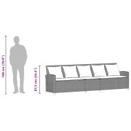 Градински диван с възглавници 5-местен сив полиратан