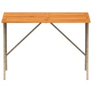 Градински комплект с възглавници, 3 части, бежов, полиратан