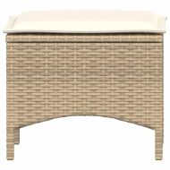 Градински комплект с възглавници, 3 части, бежов, полиратан