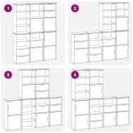 Странични шкафове 6 бр. ODDA Бял 40x24x79 cm борово дърво масив