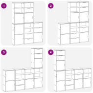 Странични шкафове 5 бр. ODDA Бял 40x24x79 cm борово дърво масив