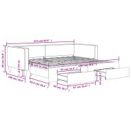 Канапе с изтеглящо легло и чекмеджета светлосиво 90x190 см плат