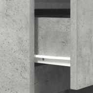 Нощно шкафче с 3 чекмеджета, бетонно сив, 39x35x65 см