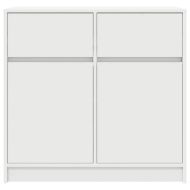 Бюфет с чекмеджета, бял, 80x34x76 см, инженерно дърво