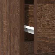 Бюфет с чекмеджета, кафяв дъб 71x35x65 см инженерно дърво