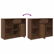 Бюфет с чекмеджета, кафяв дъб 101x35x76 см инженерно дърво