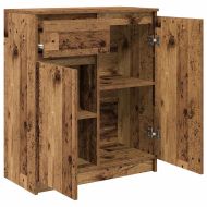 Бюфет с чекмеджета, старо дърво, 71x35x84 см, инженерно дърво