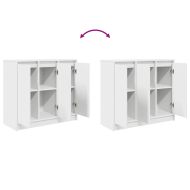 Сайдборд, бял, 85x34x76 см, инженерно дърво