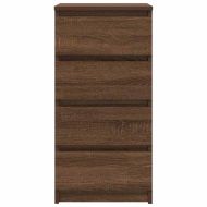 Сайдборд, кафяв дъб, 37,5x35x76 см, инженерно дърво