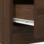 Бюфет с чекмеджета, кафяв дъб 71x35x65 см инженерно дърво