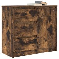 Бюфет с чекмеджета, опушен дъб, 71x35x65 см, инженерно дърво