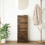 Сайдборд, опушен дъб, 37,5x35x99 см, инженерно дърво