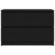 ТВ шкаф черен 80x35x54 cm Изработена дървесина