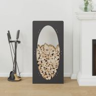 Стойка за дърва, черна, 50x23x100 см, студеновалцувана стомана