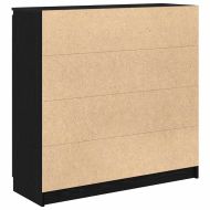 Бюфет с чекмеджета, черен дъб, 100,5x35x98,5см, инженерно дърво