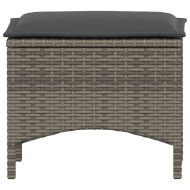 Градински трапезен комплект 3 части с възглавници сив полиратан