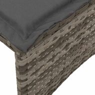 Градински трапезен комплект 3 части с възглавници сив полиратан