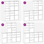 Странични шкафове 6 бр. ODDA 40x24x79 cm борово дърво масив