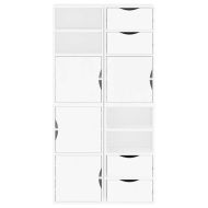 Странични шкафове 4 бр. ODDA Бял 40x24x79 cm борово дърво масив