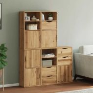 Странични шкафове 5 бр. ODDA 40x24x79 cm борово дърво масив