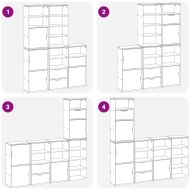 Странични шкафове 5 бр. ODDA Бял 40x24x79 cm борово дърво масив