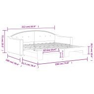 Канапе с изтеглящо разтегателно легло светлосиво 90x190 см плат