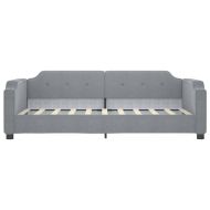 Канапе с изтеглящо разтегателно легло светлосиво 90x190 см плат