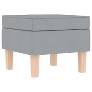 Люлеещ се стол с табуретка за крака, светлосив, плат