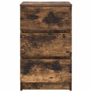 Нощни шкафчета с 3 чекмеджета, 2 бр, опушен дъб, 39x35x65 см