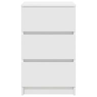 Нощни шкафчета с 3 чекмеджета, 2 бр, бели, 39x35x65 см