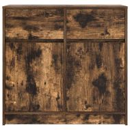 Бюфет с чекмеджета, опушен дъб, 80x34x76 см, инженерно дърво