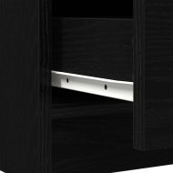 Бюфет с чекмеджета, черен дъб, 71x35x65 см, инженерно дърво