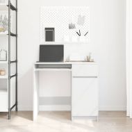 Бюро, бяло, 86x49x76 см, инженерно дърво