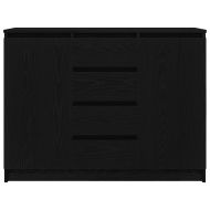 Бюфет с чекмеджета, черен дъб, 100,5x35x76 см, инженерно дърво