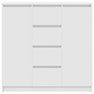 Бюфет с чекмеджета, бял, 100,5x35x98,5 см, инженерно дърво