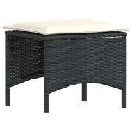 Градински трапезен комплект възглавници 4 части черен полиратан