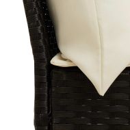 Градински трапезен комплект възглавници 4 части черен полиратан