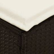 Градински трапезен комплект възглавници 4 части черен полиратан