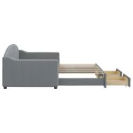 Канапе с изтеглящо легло и чекмеджета светлосиво 90x190 см плат
